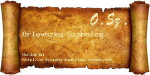 Orlovszky Szabolcs névjegykártya